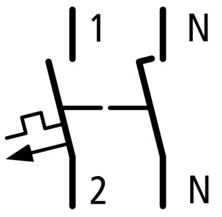 Автоматический выключатель 1А, кривая отключения C, 1+N полюса, откл. способность 15 кА