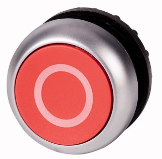 Головка кнопки без фиксации, цвет красный с обозначение O