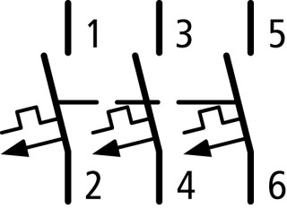 Автоматический выключатель 6А, кривая отключения Z, 3 полюса, откл. способность 15 кА