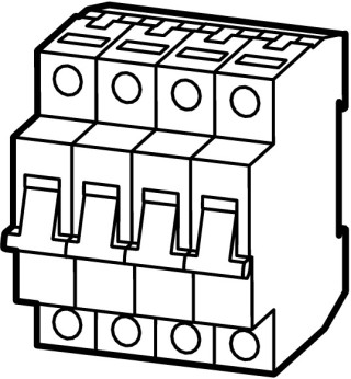 Автоматический выключатель 10А, кривая отключения В, 3+N полюса, откл. способность 15 кА