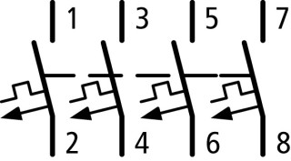 Автоматический выключатель 8А, кривая отключения C, 4 полюса, откл. способность 15 кА