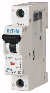 Автоматический выключатель для защиты цепей пост. тока 6А, кривая отключения C, 1 полюс, откл. способность 15 кА