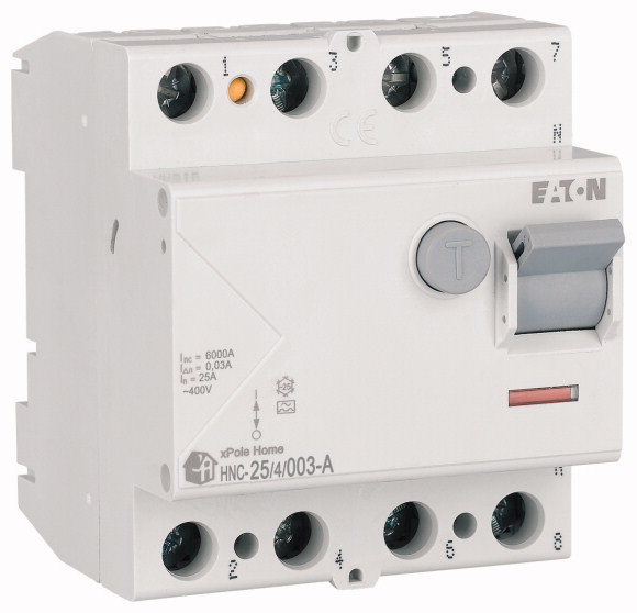 HNC-25/4/003-A Выключатель дифференциального тока (RCCB), 25A, 4p, 30мА, тип чувствительности A