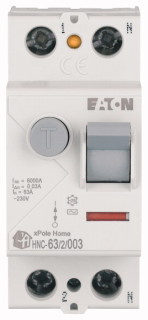 Выключатель дифференциального тока (RCCB), 63A, 2p, 30мА, тип чувствительности AC