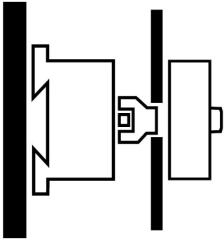 Главный выключатель , 6P +2 S , Ie = 25A , красно-желтая ручка , 0-1, 90 , заднее крепление