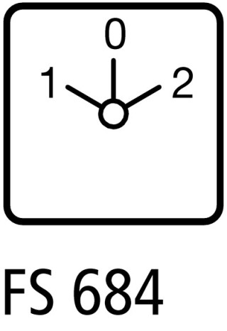 Выключатель, 2р , Ie = 25A , 1-0-2 , 45 °, переднее крепление в отверстия 22мм