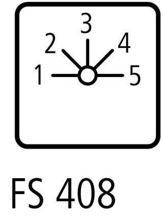 Ступенчатый переключатель, 2р , Ie = 25A , Пол. 1-5 , 45 °, переднее крепление