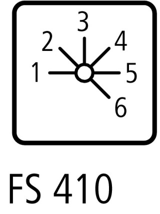 Ступенчатый переключатель, 3P, Ie = 25A , Пол. 1-6 , 45 °, переднее крепление