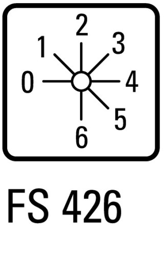 Ступенчатый переключатель, 3P, Ie = 25A , Пол. 0-6 , 45 °, переднее крепление