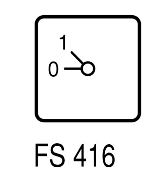 Ступенчатый переключатель, 1P , Ie = 12A, 0-1 Пол. , 45 °, переднее крепление