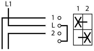 Ступенчатый переключатель, 2р , Ie = 12A , Пол. 1-2 , 45 °, переднее крепление в отверстия 22мм