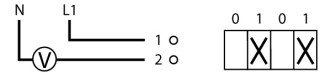 Переключатель вольтметров, 1P , Ie = 12A , 90 °