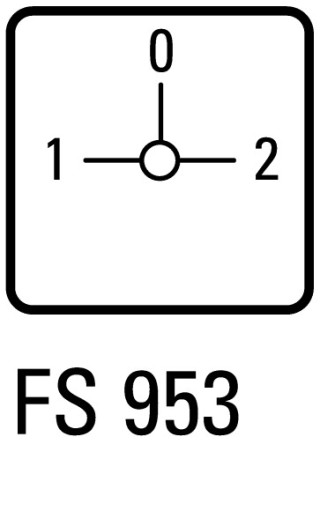 Выключатель, 1P , Ie = 12A , Пол. 1-0-2 , 90 °, переднее крепление