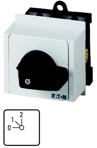 Ступенчатый переключатель, 1P , Ie = 12A, Пол. 0-1-2 , 45 °,  45x45 мм , модульное исполнение
