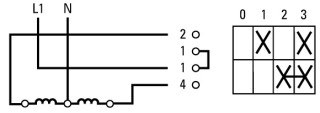 Последовательный переключатель 1P , Ie = 12A , Пол. 0-1-2-3 , 60 °  , переднее крепление