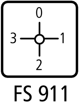 Переключатель амперметров, 2 Р , Пол. 3-0-1-2 , 90 ° , переднее крепление