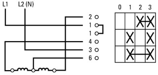 Ступенчатый переключатель, 1P , Ie = 12A , Пол. 0-3 , 60 ° , переднее крепление