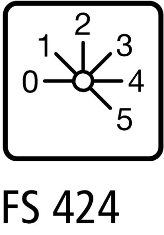Ступенчатый переключатель, 1P , Ie = 12A , Пол. 0-5 , 45 °, переднее крепление в отверстия 22мм