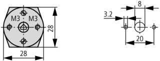 Выключатель, 4p , Ie = 12A , Пол. 1-0-2 , 45 °, переднее крепление