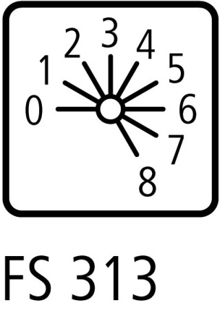Ступенчатый переключатель, 1P , Ie = 12A, 0-8 Пол. , 30 °, переднее крепление