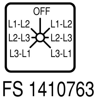 Переключатель вольтметров, 2X3P , 0-L1/L2 L2/L3 L3/L1 , 45 ° , переднее крепление