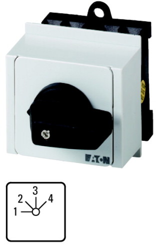 Ступенчатый переключатель, 2р , Ie = 12A, 1-4 Пол. , 45 °,  45x45 мм , модульное исполнение