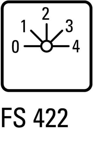 Ступенчатый переключатель, 2р , Ie = 12A , Пол. 0-4 , 45 °, переднее крепление