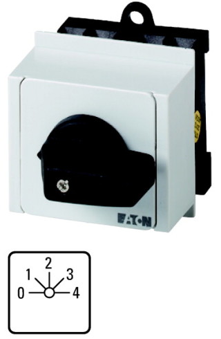 Ступенчатый переключатель, 2р , Ie = 12A, 0-4 Пол. , 45 °,  45x45 мм , модульное исполнение
