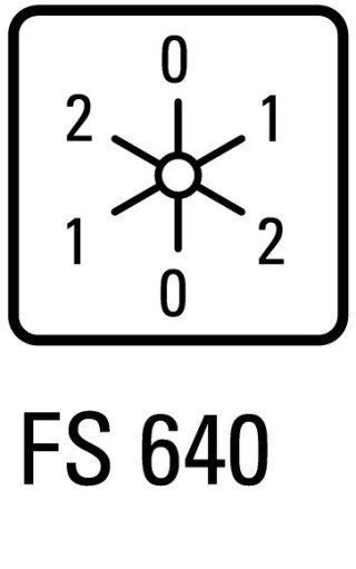 Переключатель полюсов , 3P , Ie = 12A , Пол. 0-1-2-0-1-2 , 45 ° , переднее крепление