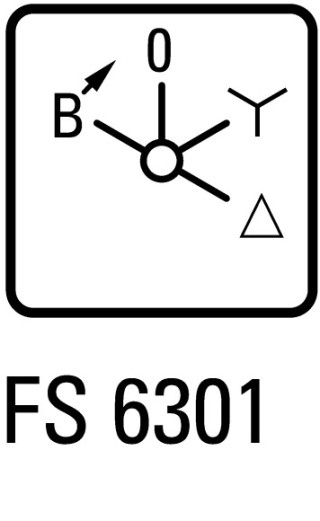 Переключатель звезда-треугольник , 3P , Ie = 12A , Пол. B> 0 -ярд , 45 °,  48х48 мм , переднее крепление
