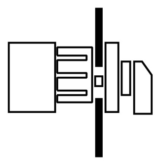 Выключатель , 3P , Iu = 10A, 0-1 Пол. , 90 °,  30x30mm , переднее крепление в отверстие 22мм
