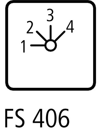 Ступенчатый переключатель, 3P, Ie = 12A , Пол. 1-4 , 45 °,  48х48 мм , переднее крепление