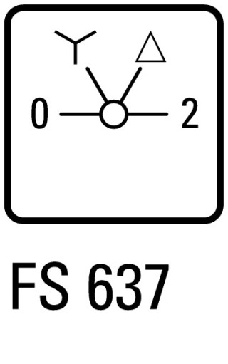 Переключатель полюсов , 3P , Ie = 12A, 0 Пол. - Яр- 2 , 45 °, 48х48 мм , переднее крепление