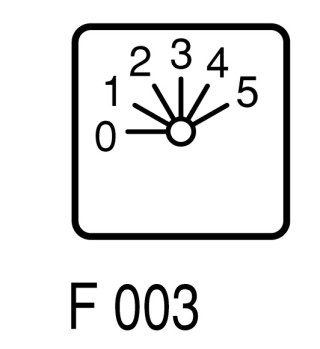 Ступенчатый переключатель, 1P , Iu = 10A, 0-5 Пол. , 45 °,  30x30mm , переднее крепление в отверстие 22мм