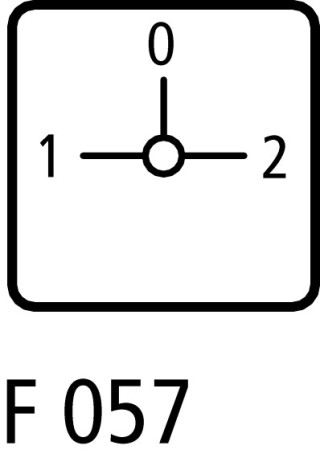 Выключатель, 1P , Ie = 12A , Пол. 1-0-2 , 90 °,  48х48 мм , переднее крепление