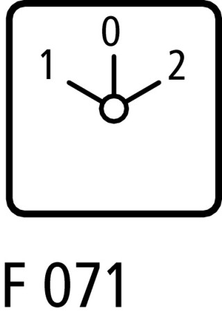 Реверсивный переключатель , 3P , Iu = 10A, Пол. 1-0-2 , 45 °,  30x30 мм переднее крепление