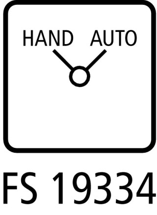 Выключатель, 6P, Ie = 12A , Пол. HAND-AUTO , 90 °,  48х48 мм , переднее крепление в отверстие 22мм