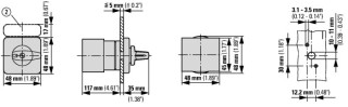 Ступенчатый переключатель, 3P, Ie = 12A , Пол. 1-6 , 45 °,  48х48 мм , переднее крепление