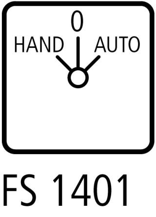 Выключатель, 1P , Ie = 25A , Пол. HAND- 0 -AUTO , 45 °,  48х48 мм , переднее крепление в отверстие 22мм