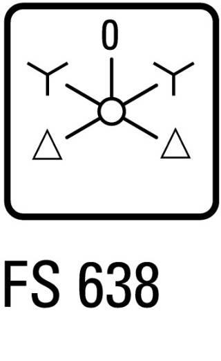 Переключатель звезда-треугольник , 3P , Ie = 25A , Пол. D-Y- 0 -ярд , 45 °,  48х48 мм , переднее крепление