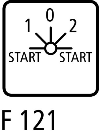 Переключатель управления , 4Р , Iu = 10A, Пол. START> 1-0-2 < START , 45 °, 48х48 мм , переднее крепление в отверстие 22мм