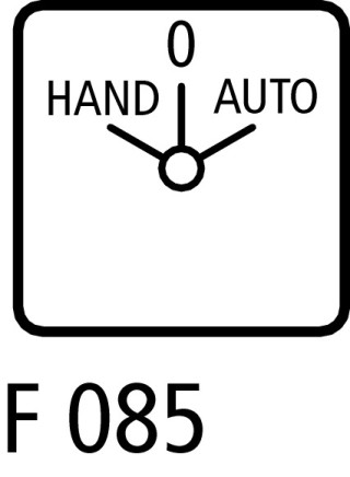 Выключатель, 2р , Iu = 10A, Пол. HAND- 0 -AUTO , 45 °,  48х48 мм , переднее крепление в отверстие 22мм