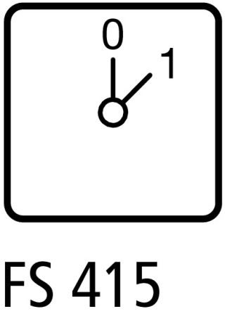 Переключатель управления , 3P , Ie = 25A , Пол. 0-1 , 45 °,  48х48 мм , переднее крепление в отверстие 22мм