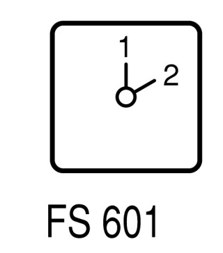 Реверсивный переключатель , 3P , Ie = 25A , Пол. 1-2 , 45 °,  48х48 мм , переднее крепление
