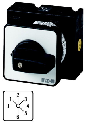 Ступенчатый переключатель, 1P , Ie = 25A , Пол. 0-6 , 45 °,  48х48 мм , переднее крепление в отверстие 22мм