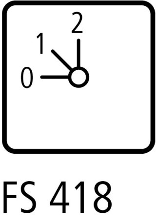 Последовательный переключатель 3p, Ie = 25A , Пол. 0-2 , 45 °,  48х48 мм , переднее крепление в отверстие 22мм
