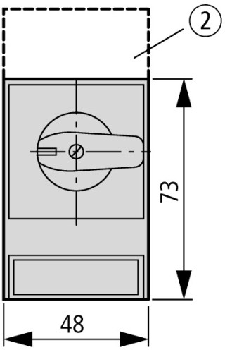 Аварийный выключатель , с замком , 3P , Ie = 12A, красная ручка , 0-1 Пол. , 90 °, 48х48 мм , переднее крепление
