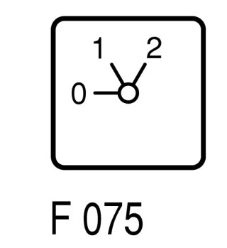 Ступенчатый переключатель, 1P , Iu = 10A, Пол. 0-1-2 , 45 °,  30x30mm , переднее крепление в отверстие 22мм