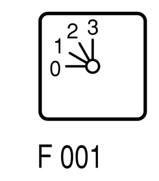 Ступенчатый переключатель, 3P , Iu = 10A, 0-3 Пол. , 45 °,  30x30mm , переднее крепление в отверстие 22мм