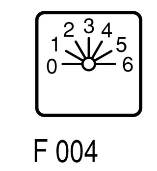 Ступенчатый переключатель, 1P , Iu = 10A, 0-6 Пол. , 45 °,  30x30mm , переднее крепление в отверстие 22мм